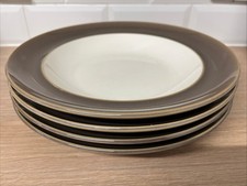 Denby Truffle Large Rimmed Bowls X 4 - Diameter 11 Inches