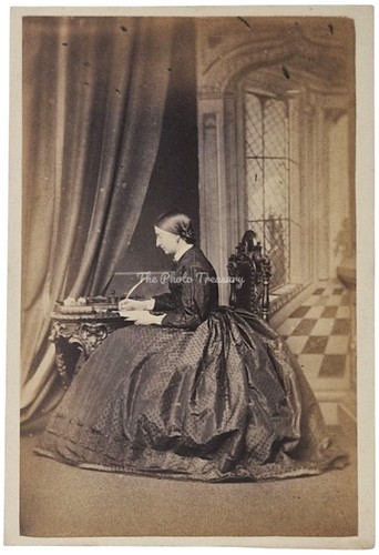 Cdv lady writing desk - writing,