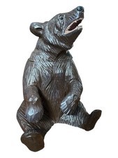 Large Black Forest Bear Wooden Tobacco Jar Collectable - 40cm Tall