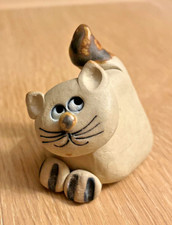 Ceramic Earthenware Pottery Cat Figurine Vintage English Studio Pottery