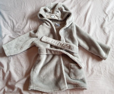Tiny Tatty Teddy Grey Plush Bear theme Hooded Dressing Gown 6-9 m  9kg 74cm NWOT