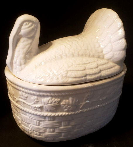 Vintage ceramic turkey hen - ceramic,