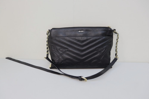 Biba black leather handbag - biba,