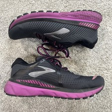 Brooks Adrenaline GTS 20 Women’s 7.5(D) Wide Black Purple Running Shoes Support