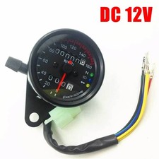 12V LED Universal Motorcycle Speedometer Odometer KMH MPH Indicator Signal Gauge