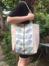 Orla Kiely Blue Beige Fabric