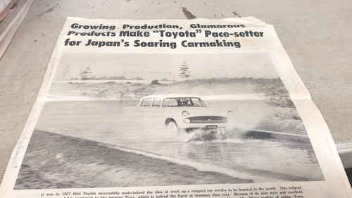 1962 toyota newspaper sales - toyota,