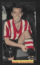 AUTOGRAPH - BRIAN RICHARDSON - SHEFFIELD UNITED - SWINDON TOWN - ROCHDALE