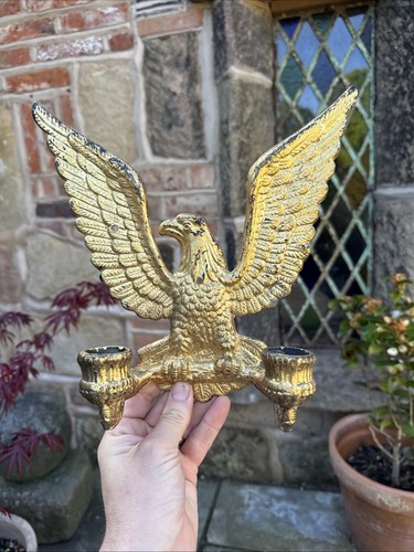 Vintage metal eagle sconce - metal,