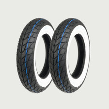 Mitas Sava MC20 Monsun White Wall 3.50-10 Tyres Pair TL 51P Vespa LML Lambretta