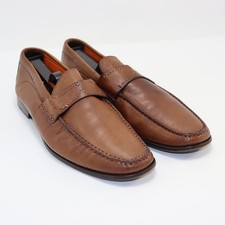Santoni Leather Penny Loafers