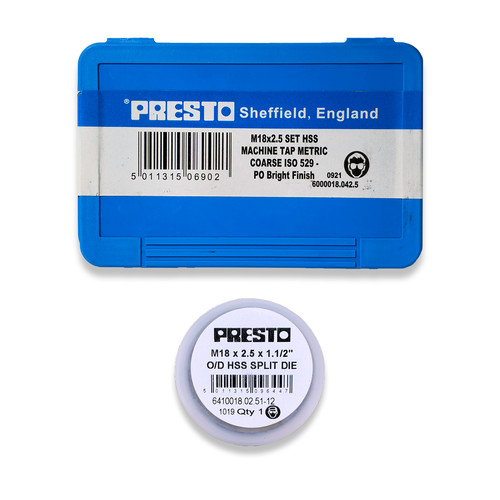Presto m18 taps die - presto, |