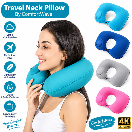 Inflatable travel neck pillow - inflatable,