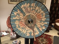 Korean Style Umbrella/Sun Shade Hand Painted With Floral Decoration.