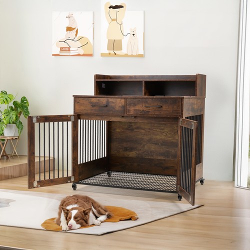 Large wooden dog crate - wooden, pet