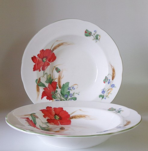 Two duchess poppies soup bowls - two,
