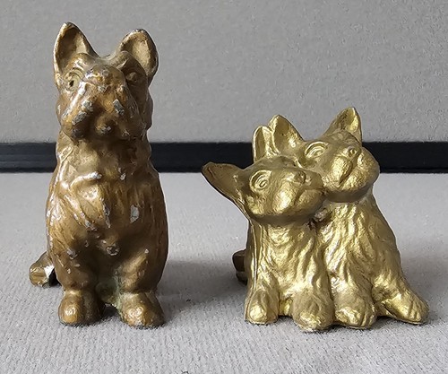 Vintage brass metal terrier - vintage,
