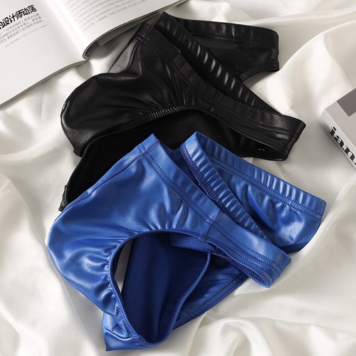 Men faux leather briefs sexy - men's,