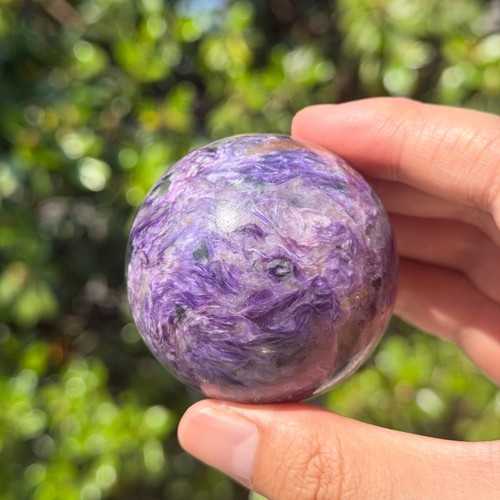 Natural charoite sphere - charoite,