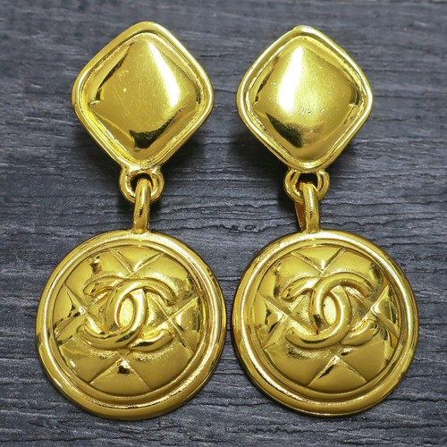 Chanel gold plated logos - chanel, cc