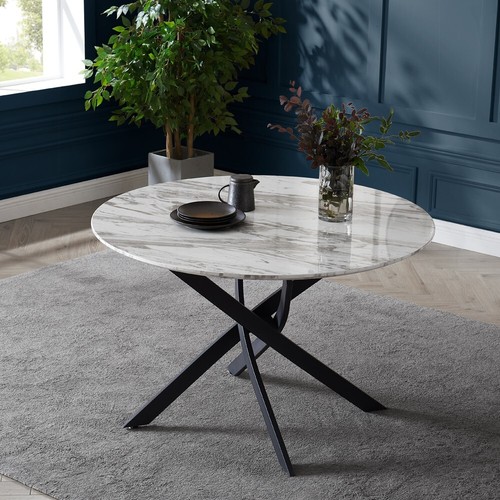 Marble round dining table 6 - dining, 4-6