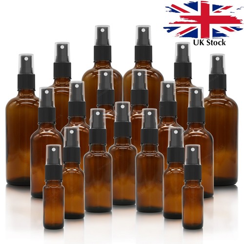 Amber glass spray bottles with - amber,