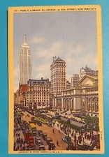 Postcard NY Public Library 5th