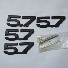 5.7 Black Matte Metal Front Grille Emblem + 3x Sticker Decal Badge 4x4 SUV Sport