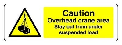 Caution overhead crane area - caution,