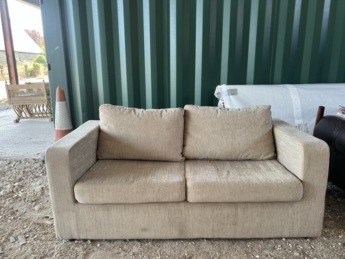 Beige fabric seater - fabric, sofa
