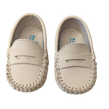 TNY Cream Leather Baby Loafers