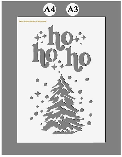 Christmas tree theme stencil - tree,