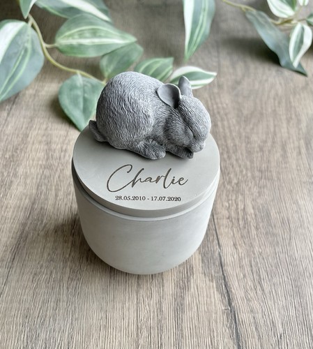 Personalised rabbit urn - personalised,
