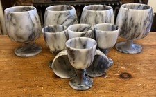 Vtg Carrara Marble Goblets