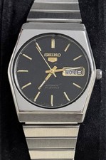 Seiko 5 Automatic 21 Jewels Japan Made Black & Gold Dial Men’s Watch 6319-7060