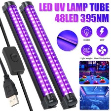 10W 48LED UV Black Light Strip Ultraviolet Tube Bar Disco Party Fluorescent Lamp