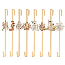 Gold Crystal Christmas Wreath Door Hanger Metal Door Hook Decoration 38cm 15"