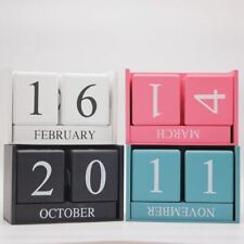Building Blocks Calendar Wooden Perpetual Calendar Desktop Cube Calendar