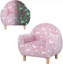 AIYAPLAY Kids Armchair Glow in the Dark Chair Sofa for Bedroom Playroom Pink
