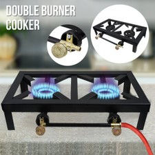 Cast Iron Double Burner Cooker Gas LPG Boiling Ring Restaurant Catering Camping