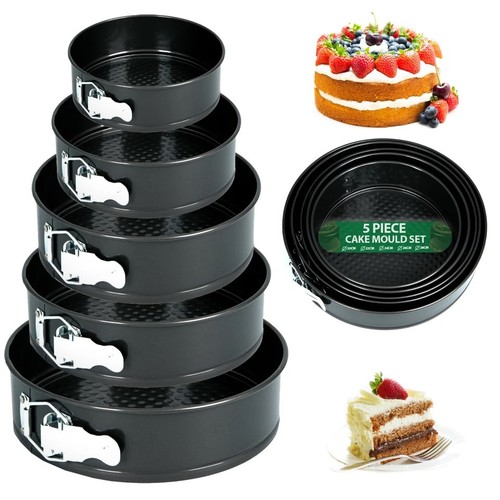 5pc round cake tin set - tin,