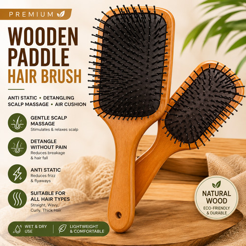 Wooden paddle hair - hair, anti