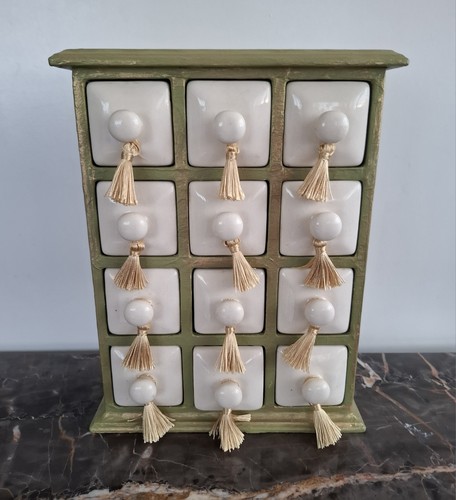 Vintage ceramic spice drawers - ceramic,