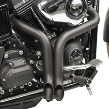 Exhaust Muffler Drag Pipe for Harley Dyna Super Glide Custom 05-15 black
