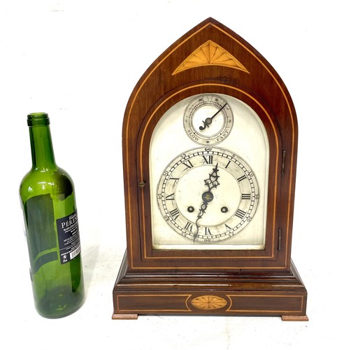 Antique inlaid mahogany lancet - mahogany,