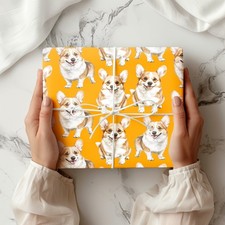 Corgi Dog Lover Design Wrapping Paper Sheet Kids Adults Birthday W110