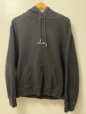 SAINT LAURENT BLACK HOODIE XL LOGO PULLOVER COTTON YSL