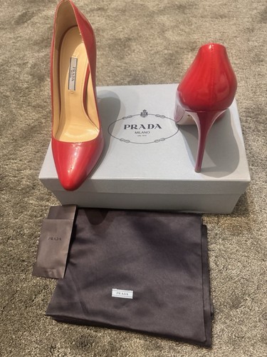 Womens prada court shoes red - prada,
