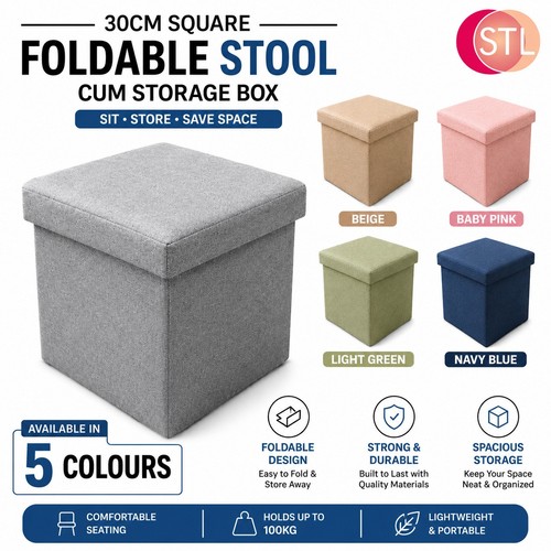 Folding storage ottoman - folding, seat