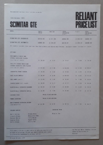 Reliant scimitar gte price - price, &